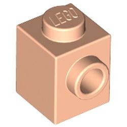 87087-90 Steen 1x1 noppen 1 zijde vleeskleurig, licht NIEUW *1L034