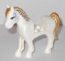 93083c01pb08-1 Friends paard Blauwe ogen, gouden manen en staart wit NIEUW *5K000