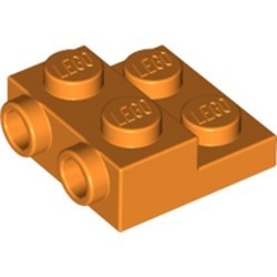 99206-4 Platte plaat 2x2x2/3 met 2 noppen zijkant oranje NIEUW *1L0325
