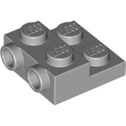 99206-86 Platte plaat 2x2x2/3 met 2 noppen zijkant grijs, licht (blauwachtig) NIEUW *1L0325