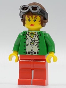 adv018G Miss Gail Storm (Jungle) met flying helm and goggles gebruikt *0M0000