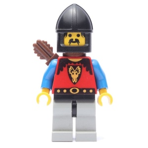 cas245G Dragon Knights - Knecht 1, zwarte helm met punt, pijlenkoker gebruikt *0M0000