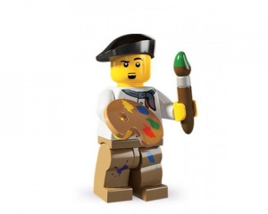 col04-14 MINIPROMO Artiest met alpinopet met penseel en palet NIEUW *0M0000