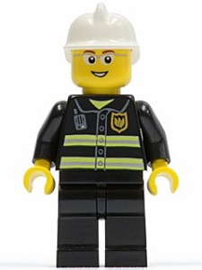 cty0056G Brandweerman met bril en open glimlach gebruikt *0M0000