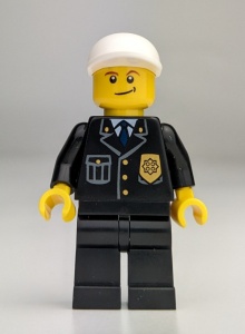 cty0199 Politieagent, zwart pak en witte pet NIEUW *0M0000
