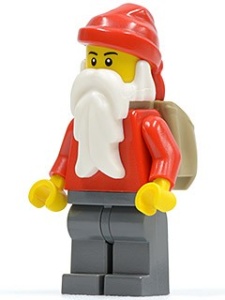 hol011G KERSTMAN Met mandje donkercreme donkerblauwgrijze benen gebruikt *0M0000