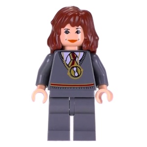 hp054 Hermione, Dark Bluish Gray Torso w/ Necklace, Dark Bluish Gray benen NIEUW *0M0000