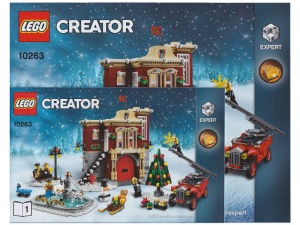 INS10263 10263 BOUWBESCHRIJVING- Winter Village Fire Station NIEUW *