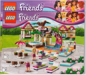 INS41008-Gb 41008 BOUWBESCHRIJVING- Friends: Heartlake City Pool (2x) MET GAATJES AAN DE ZIJKANT gebruikt *