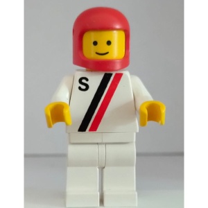 s007G S - witte met rode / Black Stripe, witte benen, rode Classic helm gebruikt *0M0000