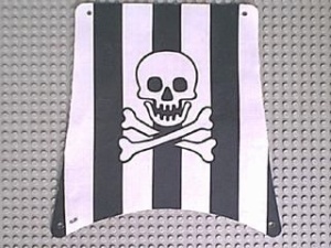 sailbb31-1G Zeil vierkant zwarte strepen doodshoofd wit gebruikt *5D000