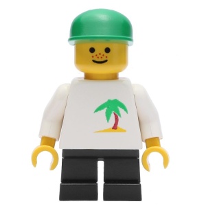 trn079G Palm Tree - Zwarte, korte benen en groene Cap gebruikt *0M0000