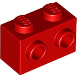 11211-5G Steen 1x2 met noppen aan één zijde rood gebruikt *1L2-13