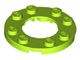11833-34 Platte plaat 4x4 rond met 2X2 gat in midden lime NIEUW *1L219