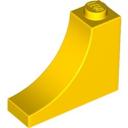18653-3 Steen,omgekeerde halve boog 1x3x2 geel NIEUW *
