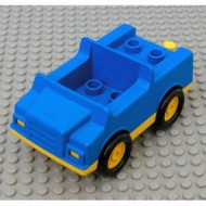 2218c01-7G DUPLO Auto met gele basis (PAKKETPOST) blauw gebruikt *