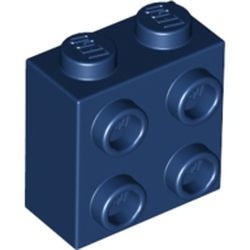 22885-63 'Steen 1x2x1 2/3e met noppen aan één zijde blauw, donker NIEUW *1L2-13