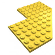 2401-3 Platte plaat 10x10 zonder hoek en 4x4 uitsnede geel NIEUW *3D0000