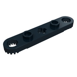 2711-11 Technic, Plaat 1x5 met gaten en centraal asgat zwart NIEUW *0D407