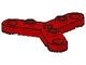 2712-5G Technic, Rotorplaat 3 bladen tandjes eind 3 noppen rood gebruikt *0D407