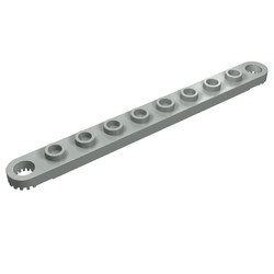 2719-9G Technic, Plaat 1x10 met gaten lichtgrijs (klassiek) gebruikt *0D407