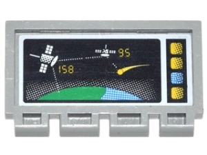 2873pb06-9G Klapdeurtje met scharnier Satelliet getallen 158 en 95 lichtgrijs (klassiek) gebruikt *1L0000