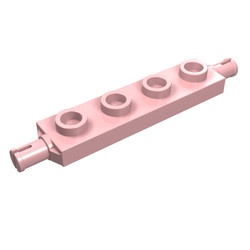 2926-26G Platte plaat 1x4 met wielhouders lichtzalm gebruikt *0D000