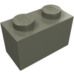 3004-10G Steen 1x2 donker, grijs (klassiek) gebruikt *1A006