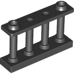 30055-11G Balustrade-hek 1x4x2 met 2 noppen bovenop zwart gebruikt *1L054