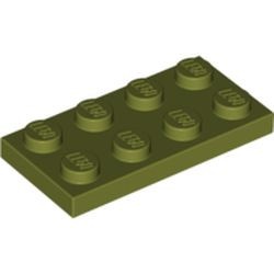 3020-155 Platte plaat 2x4 groen, olijf NIEUW *1L206+7+8+9