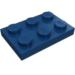 3021-14 Platte plaat 2x3 transparant donkerblauw NIEUW *1L202+3+4