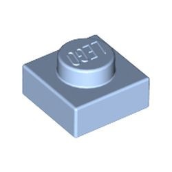 3024-105 Platte plaat 1x1 blauw, lichthelder NIEUW *1L166+7+8
