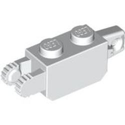 30386-1G Scharniersteen 1x2 1 en 2 vingers uiteinde wit gebruikt *1L0000
