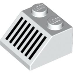 3039p05-1 Dakpan bedrukt 45 2x2 met Zwarte Grill Pattern wit NIEUW *0K000