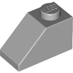 3040-86G Dakpan 45 graden 1x2 grijs, licht (blauwachtig) gebruikt *1L414