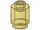 3062b-19 Steen 1x1 rond- met inkeping onder, open nop transparant geel NIEUW *1L076/77