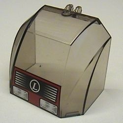 30633pb05-13 Ruit 4x6x6 rechtop cockpit "L" in rondje en grille PAKKETPOST transparant zwart NIEUW *