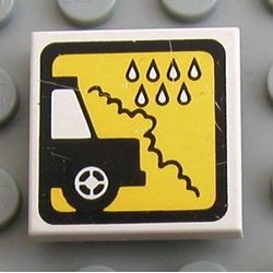 3068bpb0033-1G Tegel 2x2 Autowasserij vallend water wit gebruikt *5T05-06