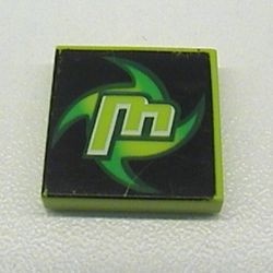 3068bpb0055-34G Tegel 2x2 Racers M patroon (set 8356) lime gebruikt *5T05-26