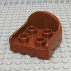 31065-8G DUPLO Stoel met 4 noppen en ronde achterkant bruin (klassiek) gebruikt *