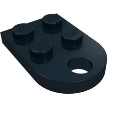 3176-11 Platte plaat 2x2 met gat voor trekhaak (oog) zwart NIEUW *1L324