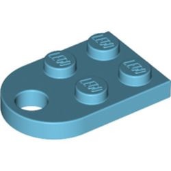 3176-156 Platte plaat 2x2 met gat voor trekhaak (oog) blauw, middenazuur NIEUW *1L324