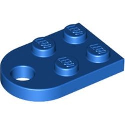 3176-7G Platte plaat 2x2 met gat voor trekhaak (oog) blauw gebruikt *1D014