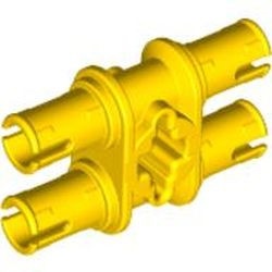 32138-3 Technic, dubbele pin met asgat geel NIEUW *0B014