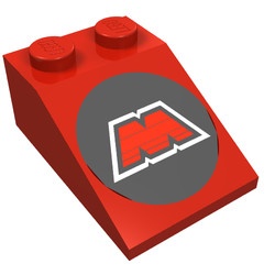 3298p68-5G Dakpan bedrukt 33 3x2 met M:Tron Logo rood gebruikt *5R000