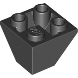 3676-11G Omgekeerde dakpan 45 graden 2x2 hoek zwart gebruikt *1L000