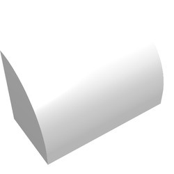 37352-1 Dakpan 1x2x1 halfrond wit NIEUW *1L000