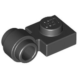 4081b-11 Platte plaat 1x1 met gesloten clip (dikke ring) zwart NIEUW *1L289+5
