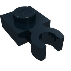 4085-11 Platte plaat 1x1 met verticale clip (loc 01-06) zwart NIEUW *1L286+3