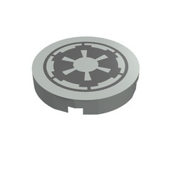 4150ps5-9G Tegel 2x2 rond SW Imperial Logo lichtgrijs (klassiek) gebruikt *5T07-05